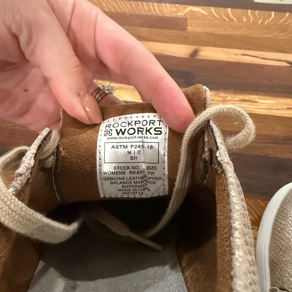 Rockport Parissa Work Women's Gold Classic Platform Work Sneaker - Picture 8 of 10